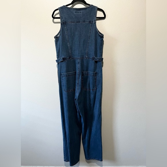 FRAYED jeans- Denim Blue Jumpsuit/Overalls Size M - Picture 2 of 6